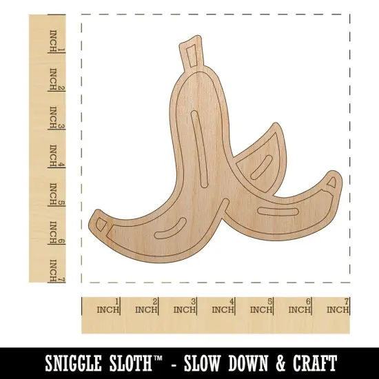 Slippery Banana Peel Unfinished Wood Shape Piece Cutout for DIY Craft Projects {1}
