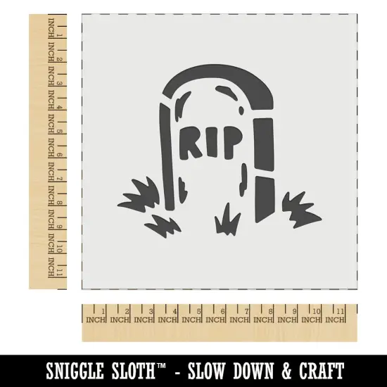 RIP Headstone Gravestone Tombstone Halloween Wall Cookie DIY Craft Reusable Stencil {1}