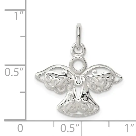 Sterling Silver Filigree Angel Charm Religious Jewelry 20mm L X 20mmW Approx. {5}