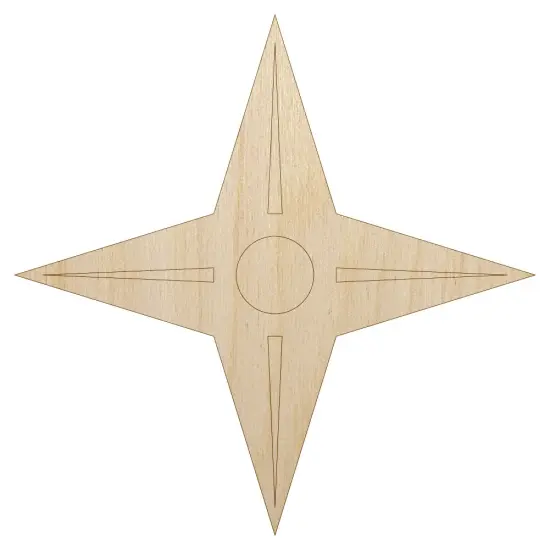 Four Point Ninja Star Unfinished Wood Shape Piece Cutout for DIY Craft Projects {7}