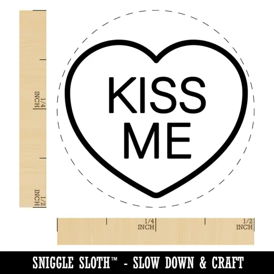 Kiss Me Conversation Heart Self-Inking Rubber Stamp Ink Stamper for Stamping Crafting Planners Red {1}