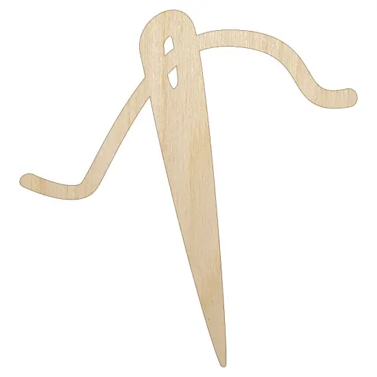 Sewing Needle and Thread Unfinished Wood Shape Piece Cutout for DIY Craft Projects {1}