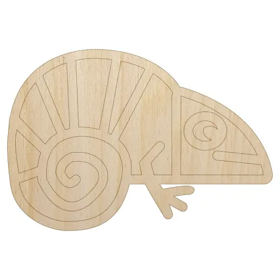 Chameleon Lizard Doodle Unfinished Wood Shape Piece Cutout for DIY Craft Projects {7}