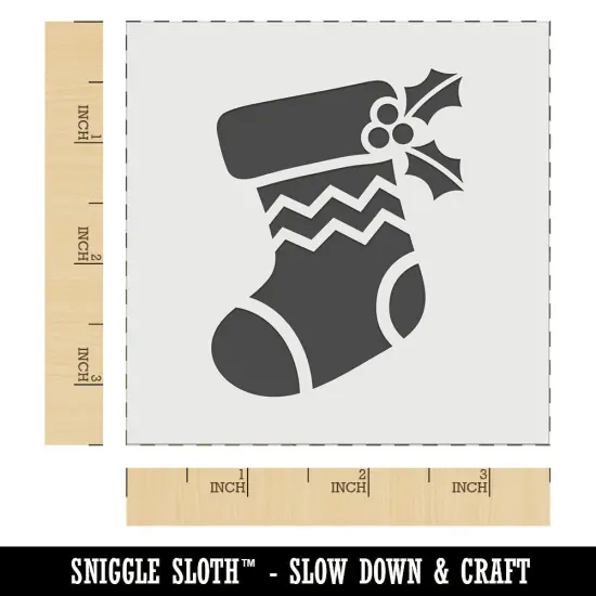 Christmas Stocking Holly Wall Cookie DIY Craft Reusable Stencil {6}