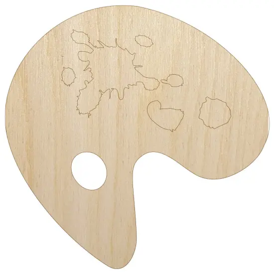 Painter Painting Artist Palette Abstract Unfinished Wood Shape Piece Cutout for DIY Craft Projects {1}