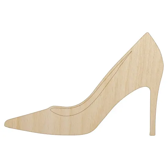 High Heel Pump Shoe Unfinished Wood Shape Piece Cutout for DIY Craft Projects {2}