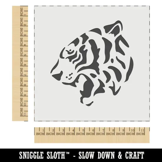 Ferocious Bengal Tiger Head Side View Wall Cookie DIY Craft Reusable Stencil {1}