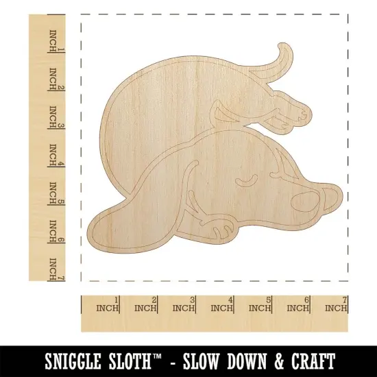 Dachshund Sleeping Wiener Dog Unfinished Wood Shape Piece Cutout for DIY Craft Projects {1}