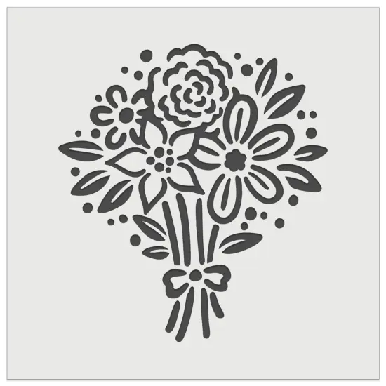 Flower Bouquet Wall Cookie DIY Craft Reusable Stencil {7}