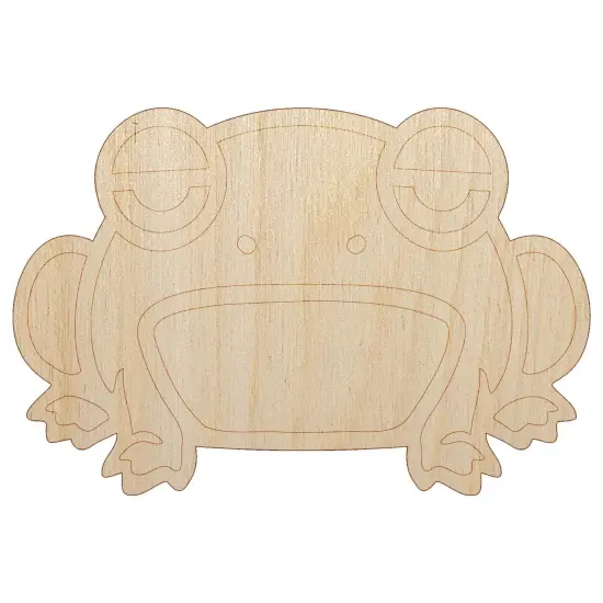 Unamused and Grumpy Frog Unfinished Wood Shape Piece Cutout for DIY Craft Projects {7}