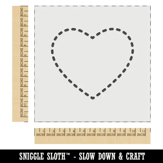 Heart Dashed Love Outline Wall Cookie DIY Craft Reusable Stencil {1}