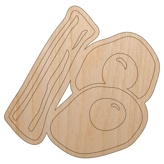 Bacon and Eggs Breakfast Unfinished Wood Shape Piece Cutout for DIY Craft Projects {7}