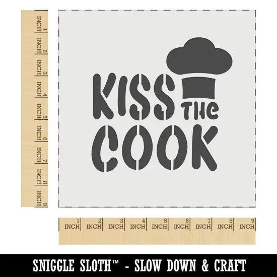 Kiss the Cook Cooking Chef Wall Cookie DIY Craft Reusable Stencil {1}