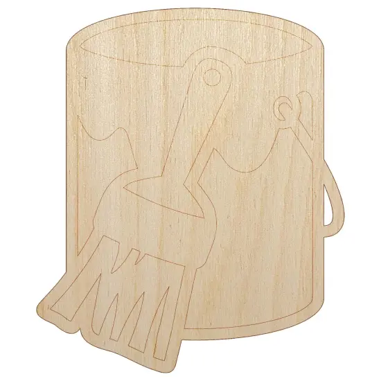 Paint Can with Brush Unfinished Wood Shape Piece Cutout for DIY Craft Projects {7}