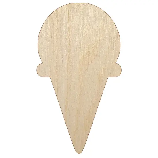 Ice Cream Cone Silhouette Unfinished Wood Shape Piece Cutout for DIY Craft Projects {2}