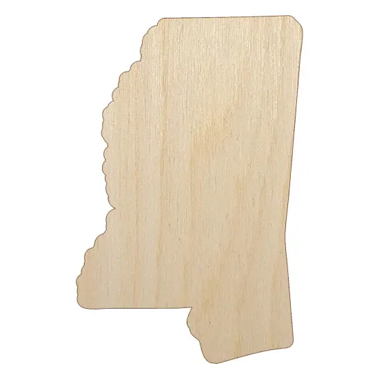 Mississippi State Silhouette Unfinished Wood Shape Piece Cutout for DIY Craft Projects {7}
