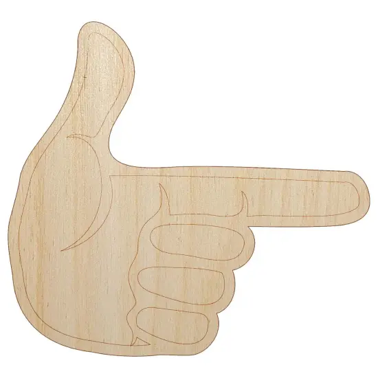 Finger Gun Hand Pointing Unfinished Wood Shape Piece Cutout for DIY Craft Projects {7}