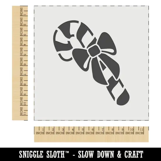 Candy Cane with Bow Christmas Wall Cookie DIY Craft Reusable Stencil {1}