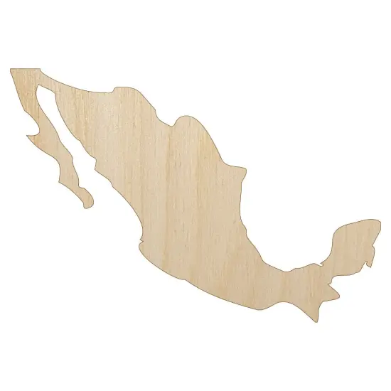 Mexico Country Solid Unfinished Wood Shape Piece Cutout for DIY Craft Projects {7}