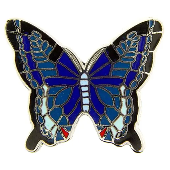 Butterfly Pin Blue 1" {1}