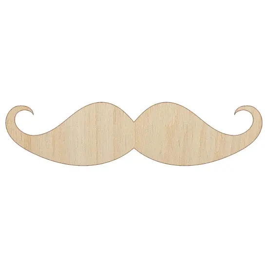 Handlebar Mustache Moustache Silhouette Unfinished Wood Shape Piece Cutout for DIY Craft Projects {7}