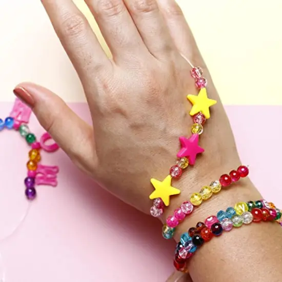 Incraftables Bicone Crystal Beads 1200pcs & Crackle Glass Beads 1100pcs 24 Colors 6mm with Elastic String & Organizer for Jewelry Making, Hair Accessories, Bracelets, & Crafts. {2}