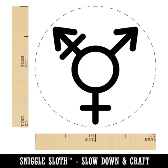 Male with Stroke and Female Sign Transgender Gender Symbol Self-Inking Rubber Stamp for Stamping Crafting Planners Brown {1}
