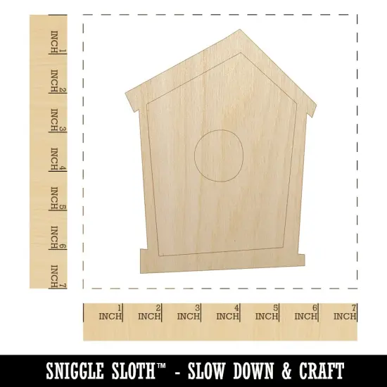 Birdhouse Doodle Unfinished Wood Shape Piece Cutout for DIY Craft Projects {1}