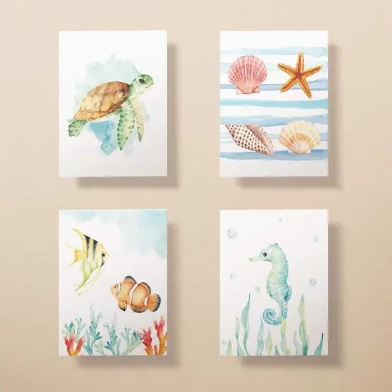 Twigs Paper - Assorted Ocean-Themed Greeting Cards - Stationery Cards with Envelopes - Thank You Card - Blank Note Cards - Greeting Cards for All Occasions - Made in USA (5.5 x 4.25, Set of 12) {3}