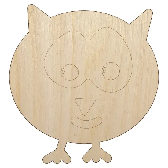 Owl Doodle Unfinished Wood Shape Piece Cutout for DIY Craft Projects {1}