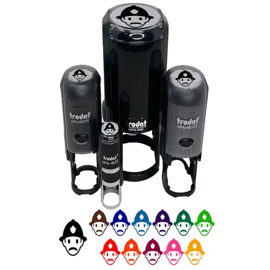 Occupation Firefighter Fire Man Icon Self-Inking Rubber Stamp for Stamping Crafting Planners Red {7}