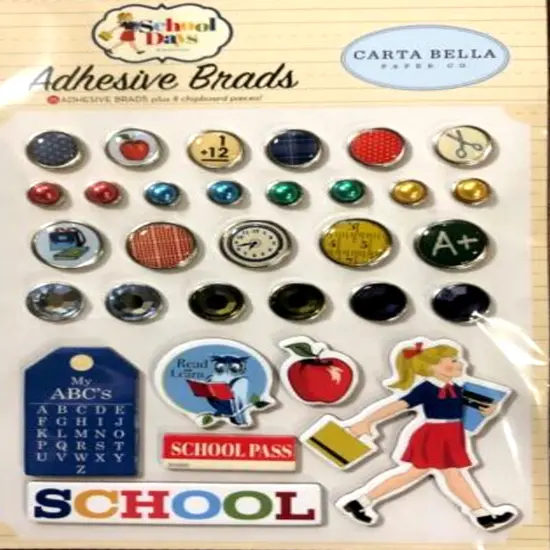 Carta Bella School Days Adhesive Brads {1}