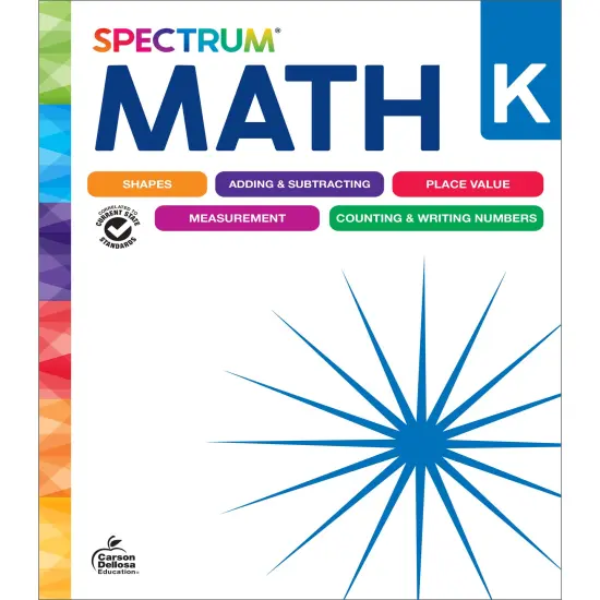 Spectrum Math Kindergarten Workbooks, Activity Book for Kids Ages 5-6 Covering Addition, Subtraction, Place Value, Shapes, Counting, and More, Mathematics Classroom or Homeschool Curriculum {1}