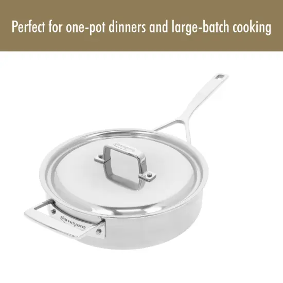 Demeyere Essential 5-ply 3-qt Stainless Steel Saute Pan with Lid {3}
