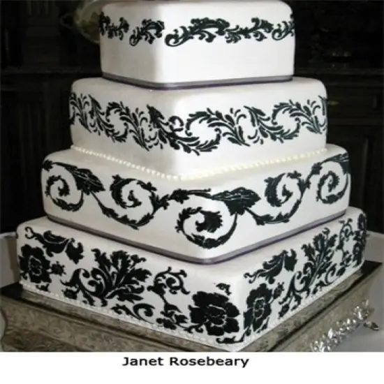 Filigree Damask Cake Stencil Side #3 | C553 by Designer Stencils | Stencils for Royal Icing, Airbrush, Dusting Powder | {2}