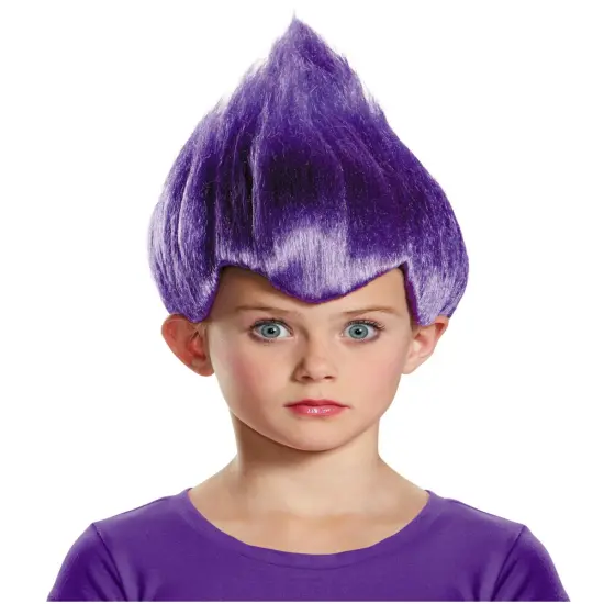 Child's Pointy Wacky Troll Inside Out Purple Wig Costume Accessory {1}