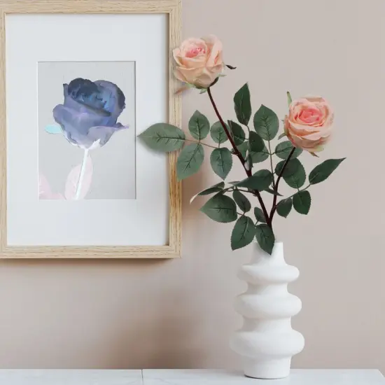 30" Pink Silk Rose Buds &ndash; 2pc Set Romantic Faux Flowers for Bouquets, Centerpieces & D&eacute;cor {5}