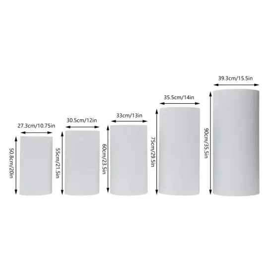 5pcs Cylinder Pedestal Art Decor Stand for Wedding Cake Display Pillars Plinths {4}