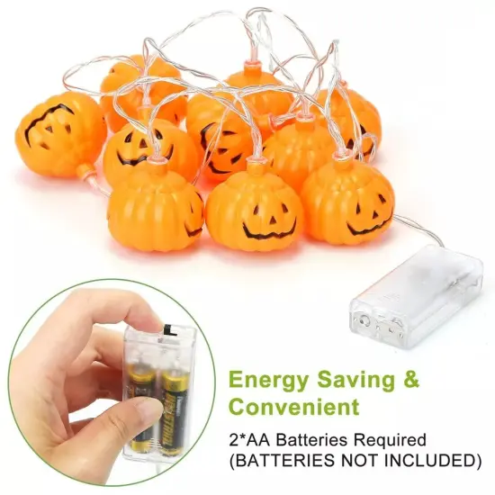 2 Set 59INch Halloween LED Lantern String Light 10 LED Pumpkin Light Party Decor {4}