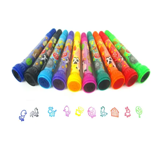 Farm Animals Barnyard Animals Stamp Marker Set - Set of 10 {4}