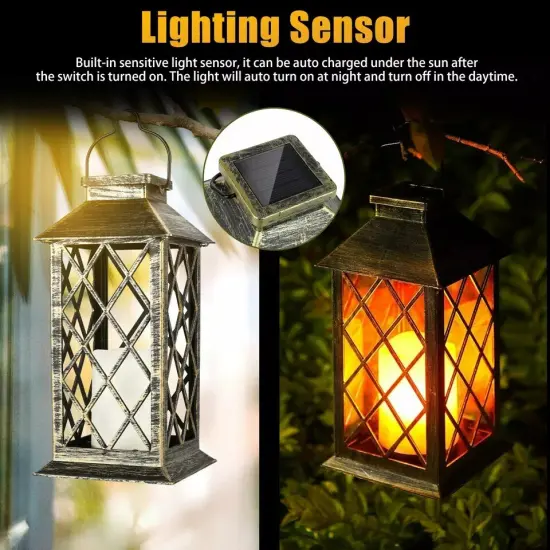 Solar Hanging Lantern LED Lights Outdoor Yard Patio Garden Lamp Waterproof Decor {1}