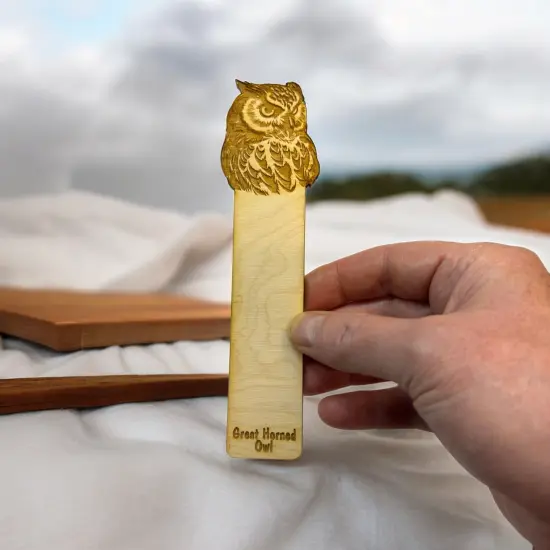 Bookmark - Great Horned Owl - Birch wood {6}