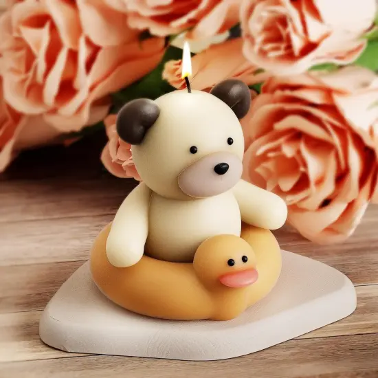 Swimming Bear Mold Bear Candle Mold Swim Bear Mold Bear Animal Mold Resin Casting Mold Resin Making Molds Silicone Mold for Candle Home Decorate Mold Candle Making Mold 3D Animal Mold Emr-Swim-Bear {5}