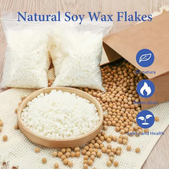 Candle Making Kit Supplies - 32Oz Pouring Pot, 16Oz Soy Wax, Wooden Wick Holders, Candle Wicks, Stickers and Spoon, Perfect Candle Kit for Beginners 16Oz Kit {5}