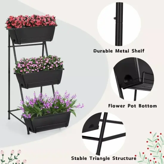 Vertical Raised Garden Bed 3 Tier Elevated Garden Planters Stand Up Garden {2}