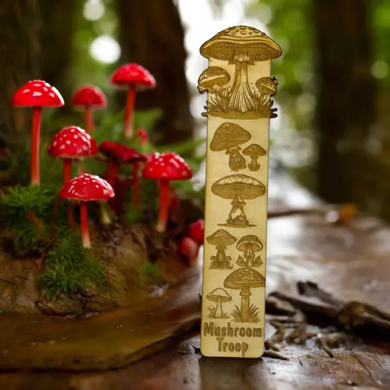 Bookmark - Mushroom Troop - Birch wood {4}