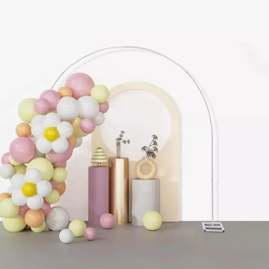 Flower Decor Frame Stand Wedding Arch Rack Arch White Party Backdrop 7.5ft {1}