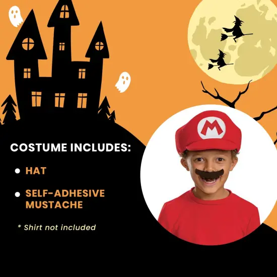 Super Mario Bros. Mario Hat and Mustache Child Costume Kit {4}
