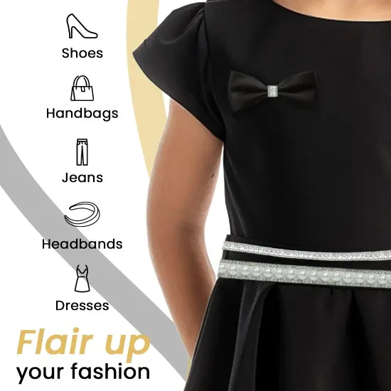 5 yards of 1/2" Hot Fix Pearl Rhinestone Banding Trim {3}