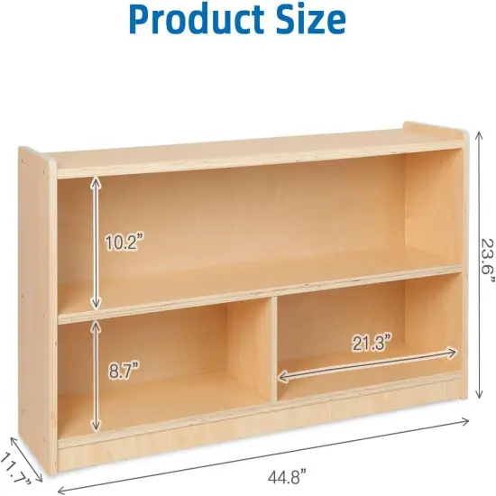 2-Shelf Montessori Shelf Toy Organizers and Storage for Kids, 3-Section Wooden Storage Cabinet Shelves for Classroom, Kindergarten, Kids Room, Playroom {3}
